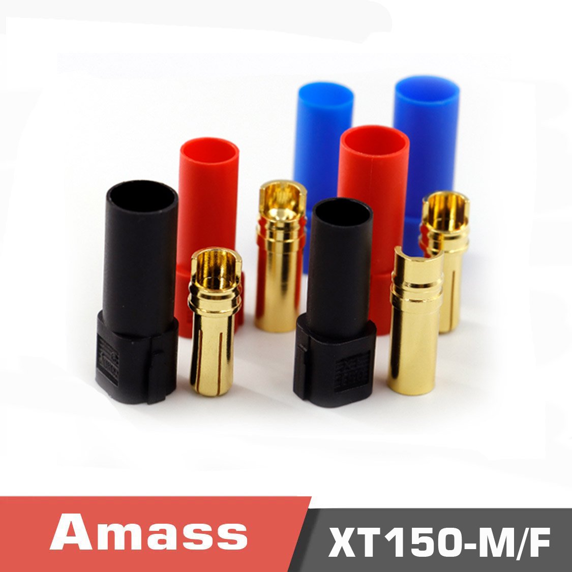 MAIN Xt150-m/f genuine amass gold-plated plug 120a high current red black blue 6mm banana head pack of 5 pieces - image 1