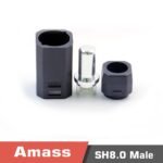 Amass AS250 SH8.0-M/F silver-plated 8mm anti-reverse plug high current lithium battery connector pack of 5 pieces - Image 2