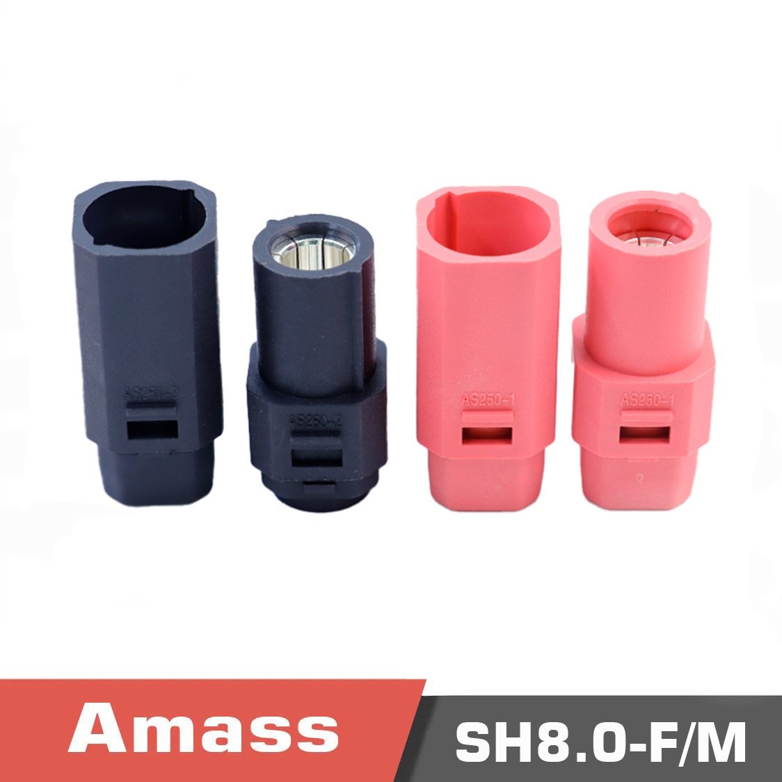 main.sh8.0-2 Amass as250 sh8. 0-m/f silver-plated 8mm anti-reverse plug high current lithium battery connector pack of 5 pieces - image 1